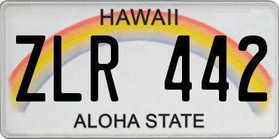 HI license plate ZLR442