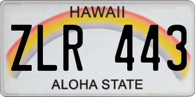 HI license plate ZLR443