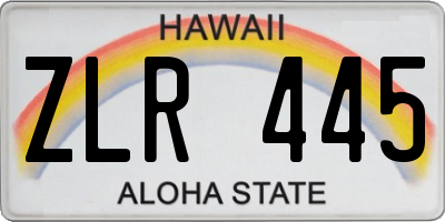 HI license plate ZLR445