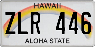 HI license plate ZLR446