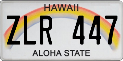 HI license plate ZLR447