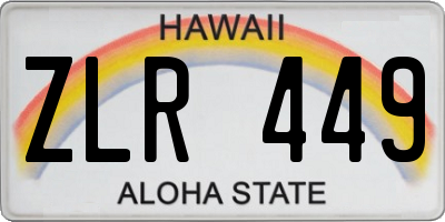 HI license plate ZLR449