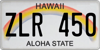 HI license plate ZLR450