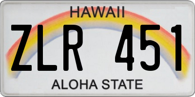HI license plate ZLR451