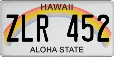 HI license plate ZLR452