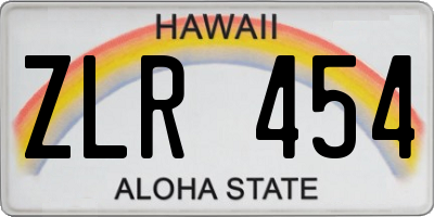 HI license plate ZLR454