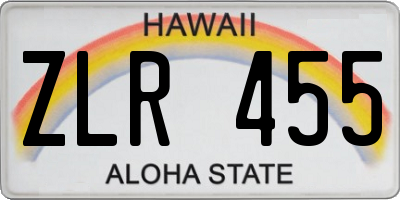 HI license plate ZLR455