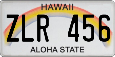 HI license plate ZLR456