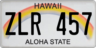 HI license plate ZLR457