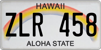 HI license plate ZLR458