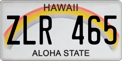 HI license plate ZLR465