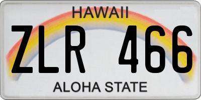 HI license plate ZLR466