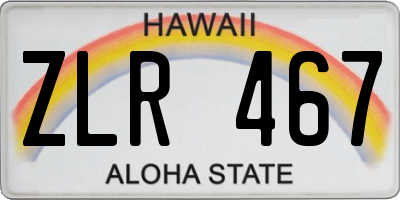 HI license plate ZLR467