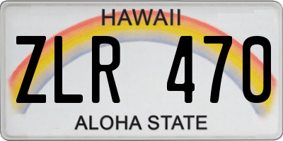 HI license plate ZLR470