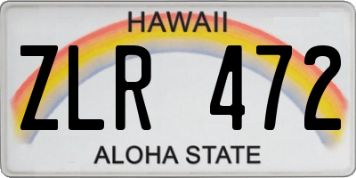 HI license plate ZLR472