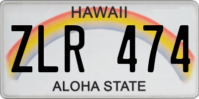 HI license plate ZLR474