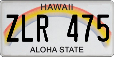 HI license plate ZLR475