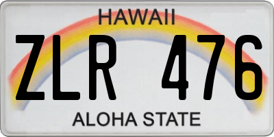 HI license plate ZLR476