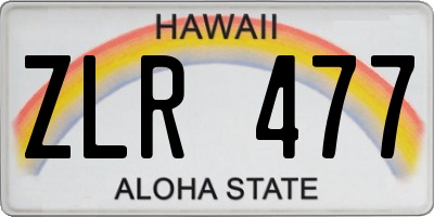HI license plate ZLR477