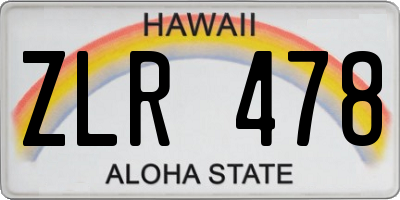 HI license plate ZLR478