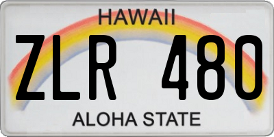 HI license plate ZLR480