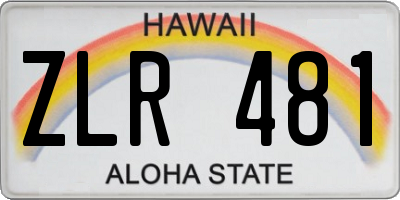 HI license plate ZLR481