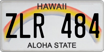 HI license plate ZLR484