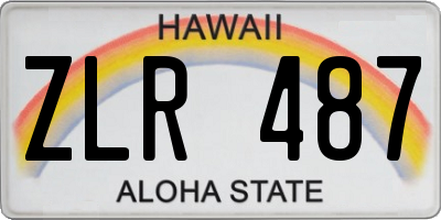HI license plate ZLR487