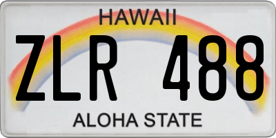 HI license plate ZLR488