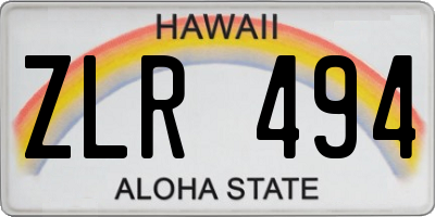 HI license plate ZLR494
