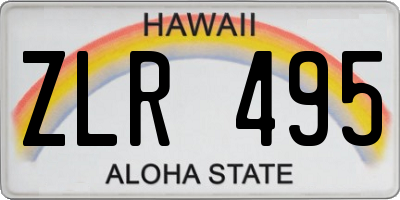 HI license plate ZLR495