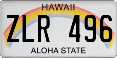 HI license plate ZLR496