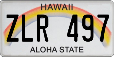 HI license plate ZLR497