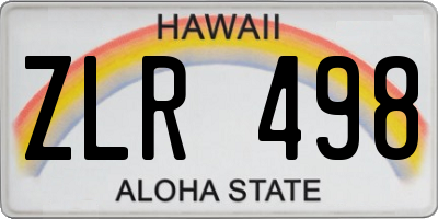 HI license plate ZLR498