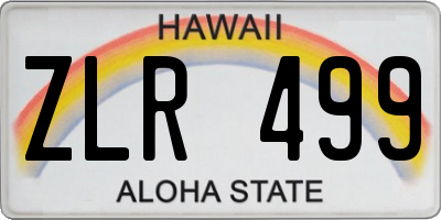 HI license plate ZLR499