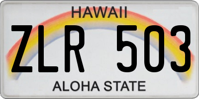 HI license plate ZLR503