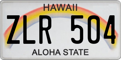 HI license plate ZLR504