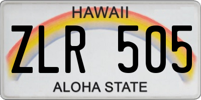 HI license plate ZLR505