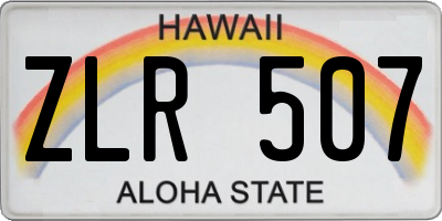 HI license plate ZLR507