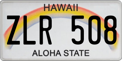 HI license plate ZLR508