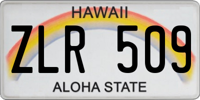 HI license plate ZLR509
