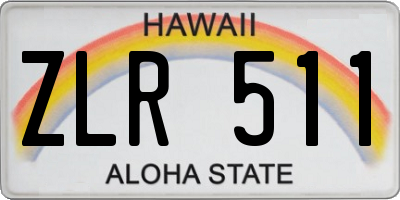 HI license plate ZLR511
