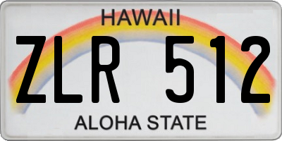 HI license plate ZLR512