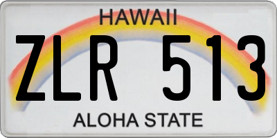 HI license plate ZLR513