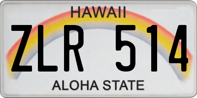HI license plate ZLR514