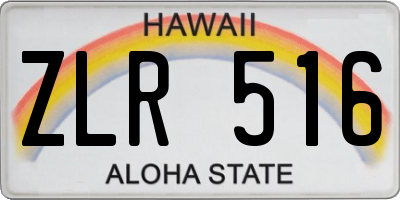 HI license plate ZLR516