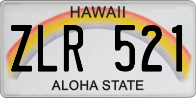 HI license plate ZLR521