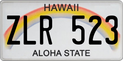 HI license plate ZLR523