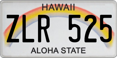 HI license plate ZLR525