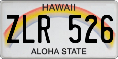 HI license plate ZLR526